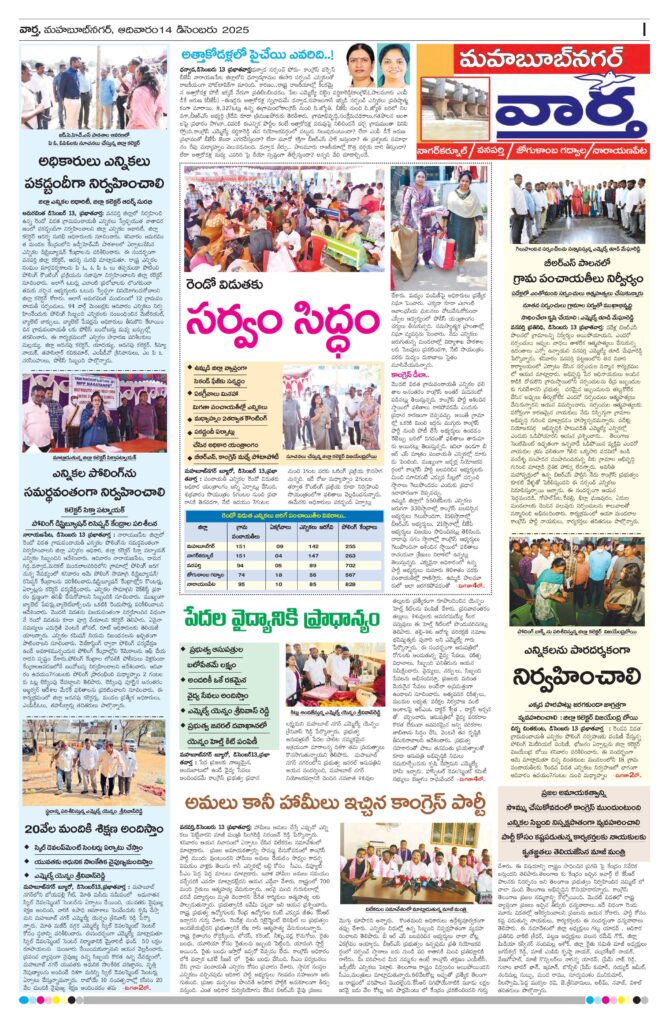 Mahaboobnagar Tab - 14 Dec 2025