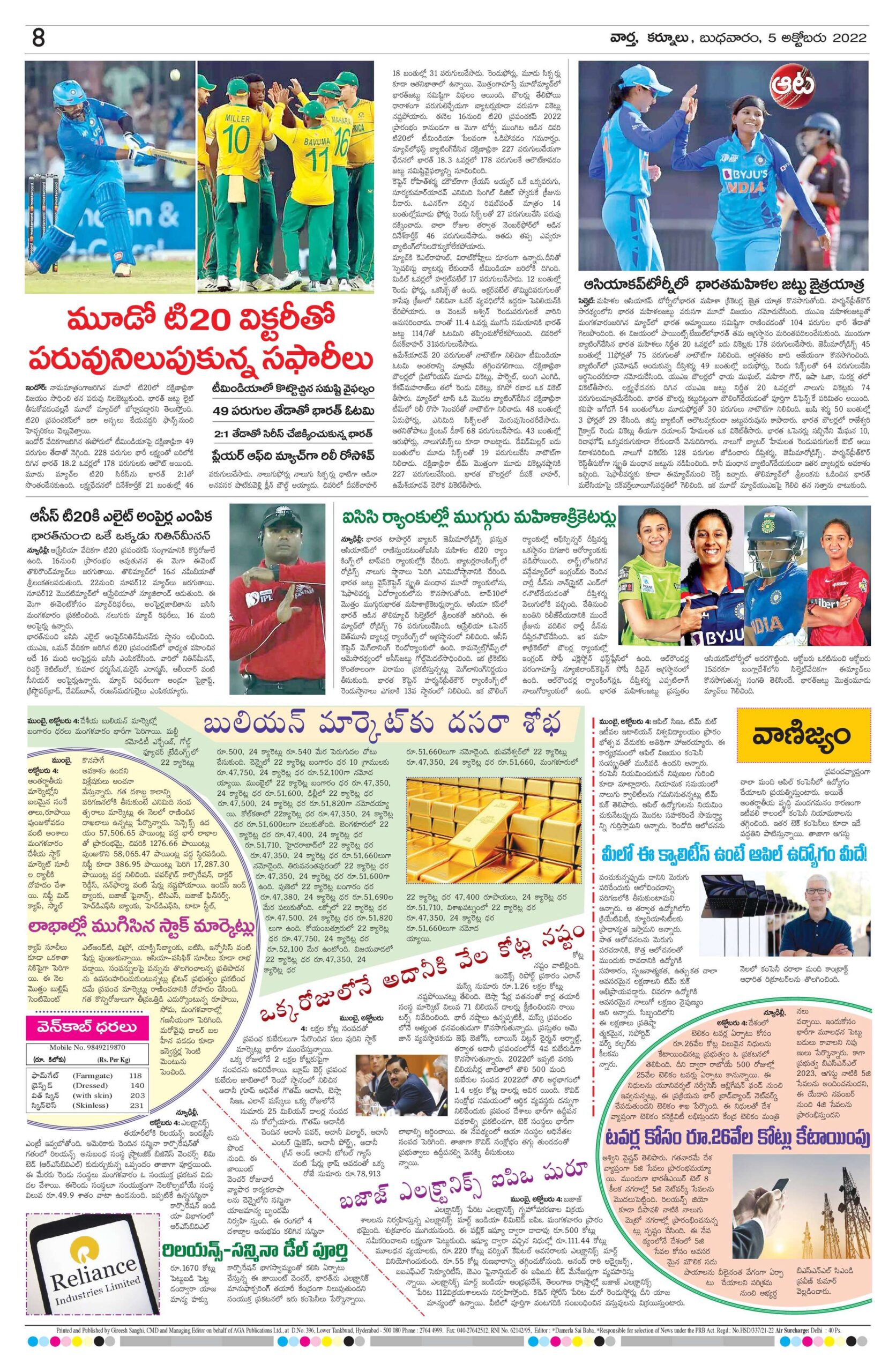 Kurnool Main - 05 Oct 2022