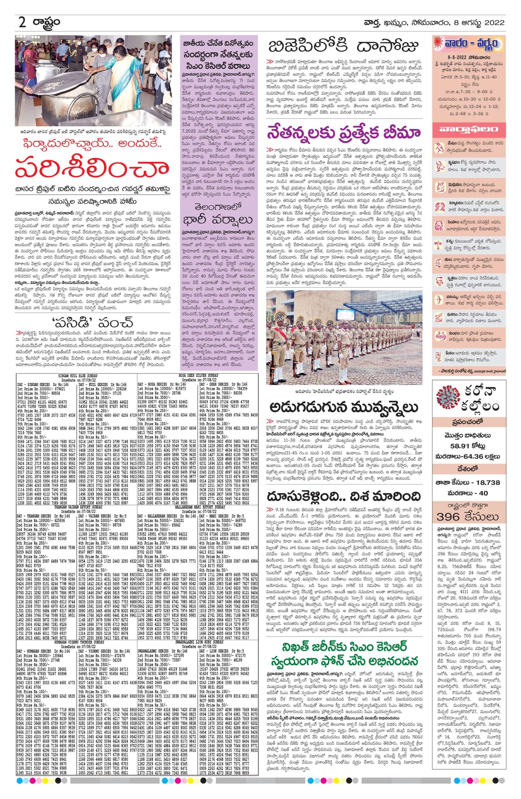 Telangana Main - 08 Aug 2022