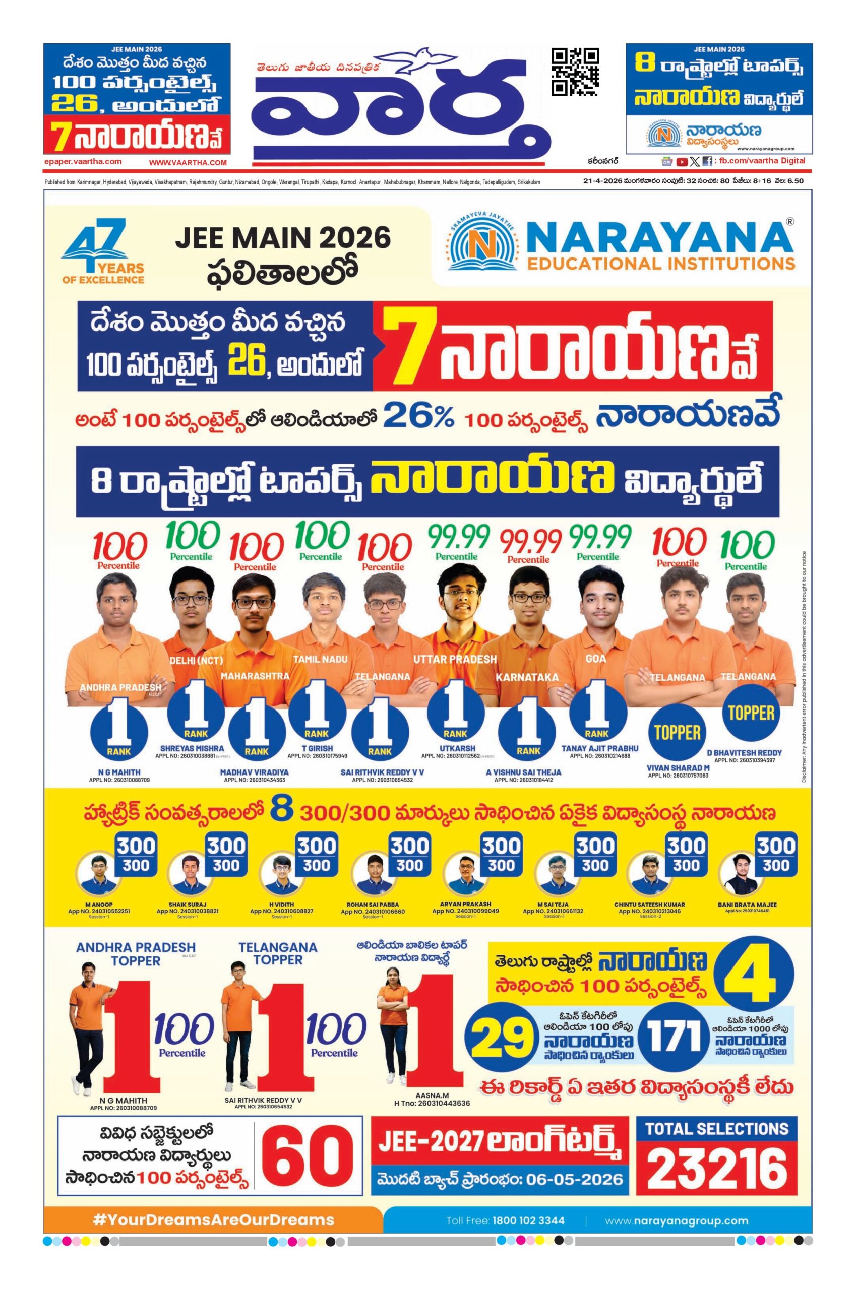 Karimnagar Main - 21 Apr 2026